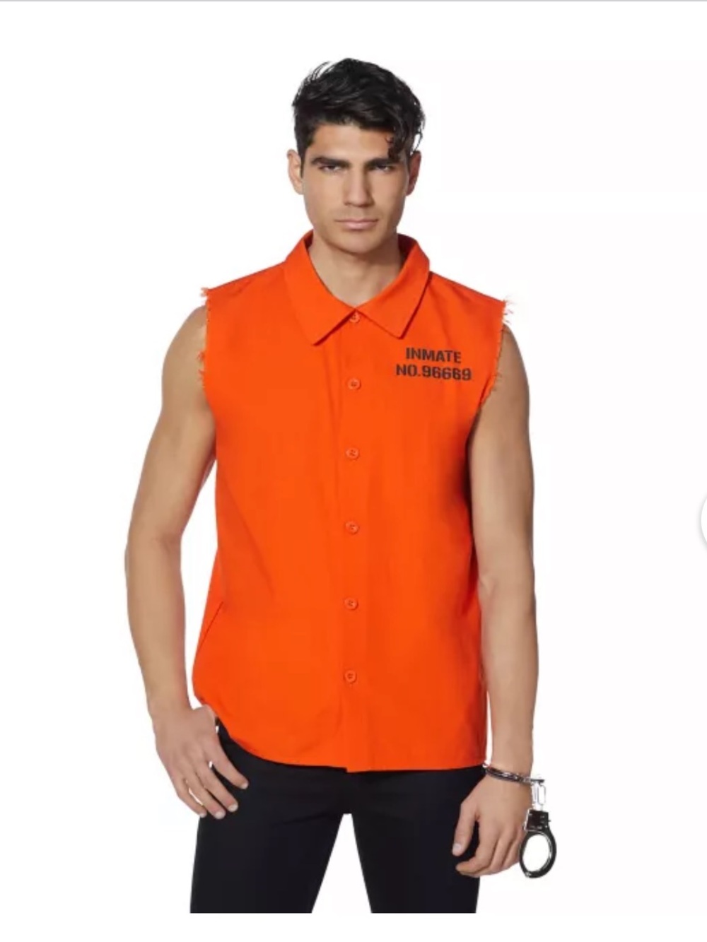 Spirit Halloween Men’s Sleeveless Inmate Shirt